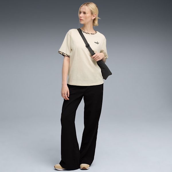 Essentials Animal Print Relaxed Tee Women, Alpine Snow, large-ZAF