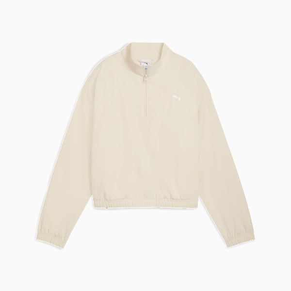 HER Relaxed Half-Zip Crew Women, Alpine Snow, large-ZAF