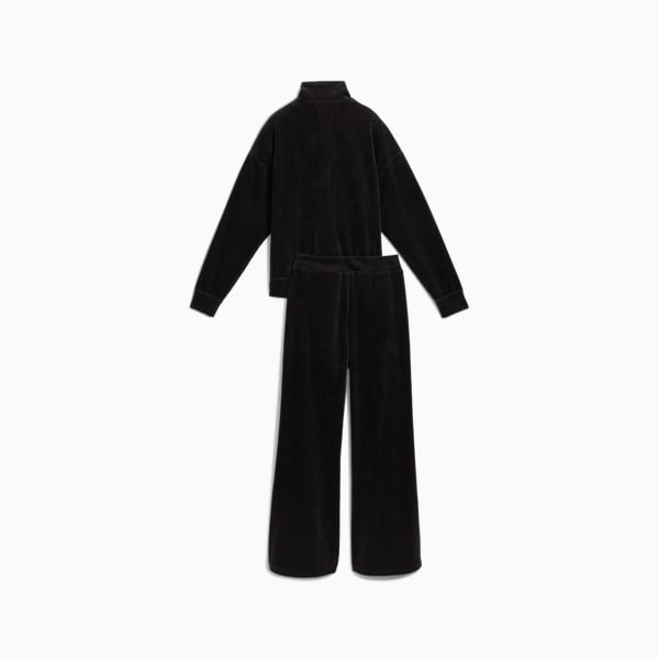 Velour Rib Relaxed Suit Women, PUMA Black, large-ZAF