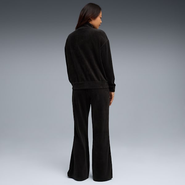 Velour Rib Relaxed Suit Women, PUMA Black, large-ZAF