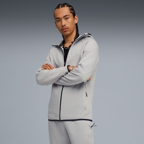 Campera con capucha Evostripe para hombre, Gray Echo, large-ARG