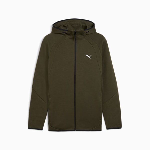 Campera con capucha Evostripe para hombre, Dark Olive, large-ARG