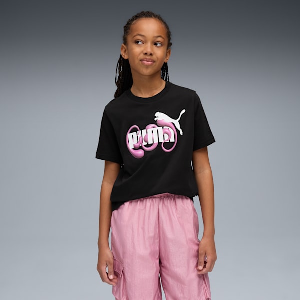 Graphic No. 1 Logo Tee Youth, PUMA Black, large-MEX