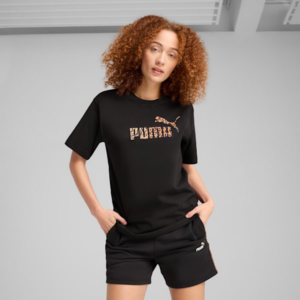 Camiseta Essentials Graphic Animal Relaxed Feminina, Preto, large-BRA