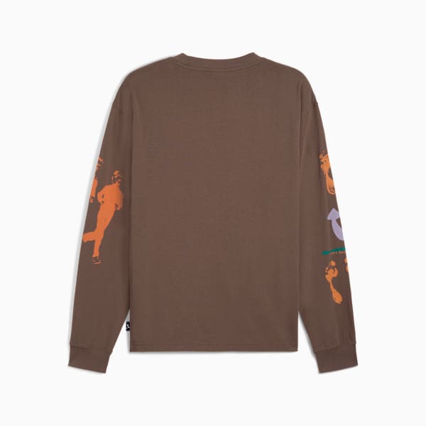 GRAPHIC Jogging Partner Long Sleeve Top Men, Flat Bronze, large-ZAF