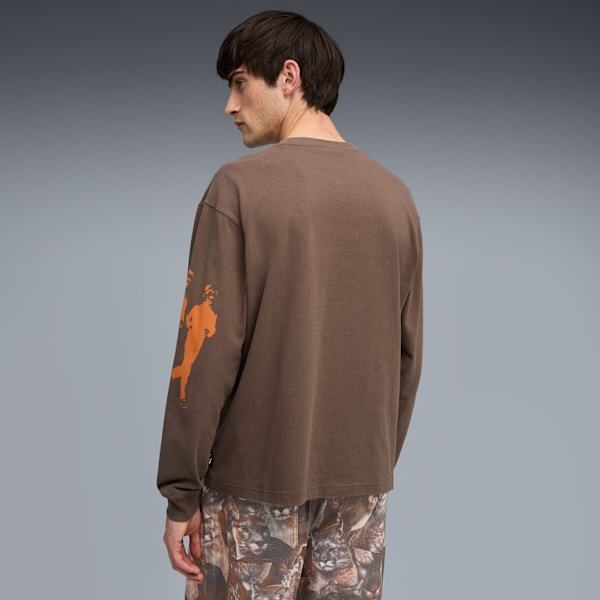 GRAPHIC Jogging Partner Long Sleeve Top Men, Flat Bronze, large-ZAF