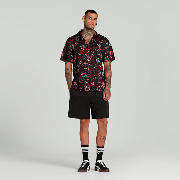 Camisa estampada floral deportiva para hombre, PUMA Black, large-MEX