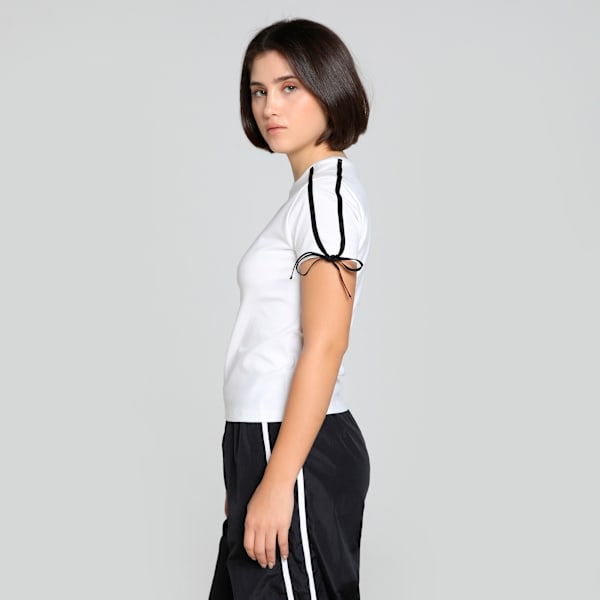 Modern Delight Slim Short Tee Women, PUMA White, large-MEX