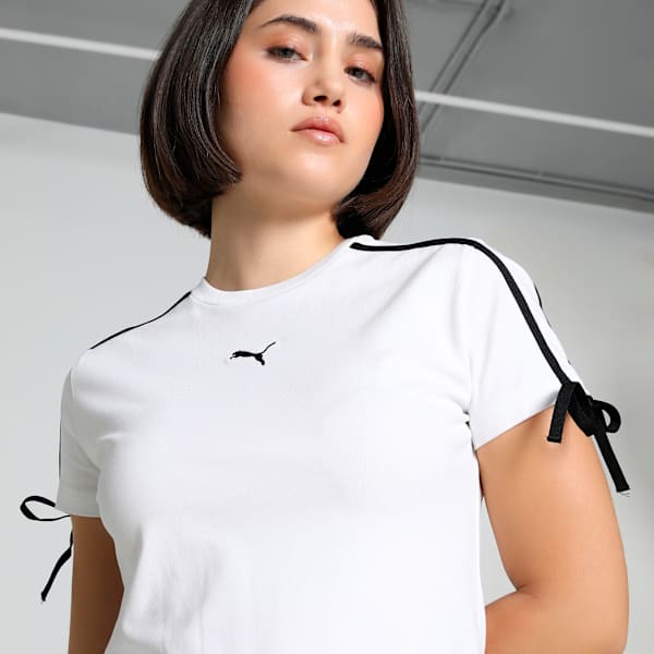 Modern Delight Slim Short Tee Women, PUMA White, large-MEX