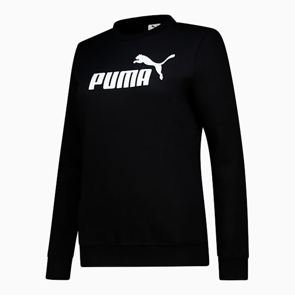 Essentials No. 1 Logo Crew Women, PUMA Black, large-ZAF