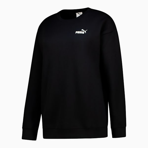Essentials Small No. 1 Logo Relaxed Crew Women, PUMA Black, large-ZAF