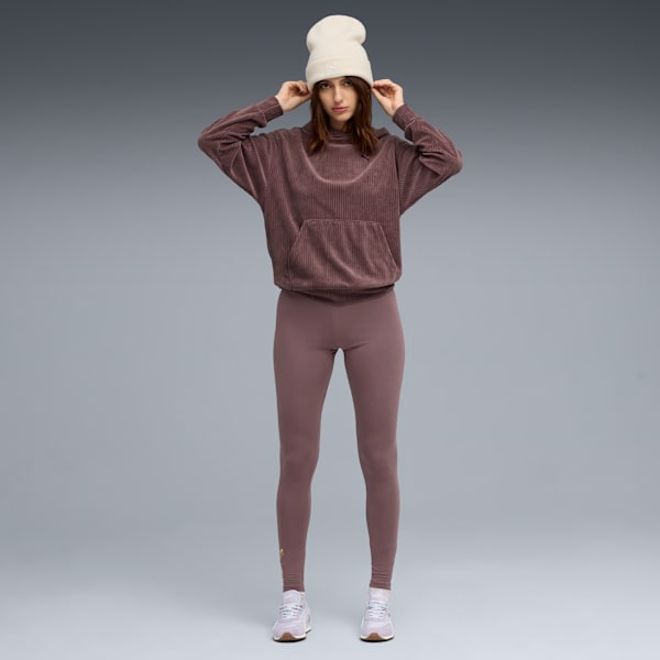 Essentials Metallic Leggings Women, Raisin-metallic gold, large-ZAF