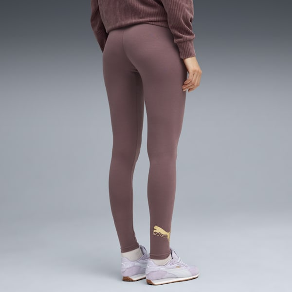 Essentials Metallic Leggings Women, Raisin-metallic gold, large-ZAF