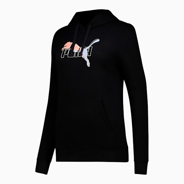 Essentials Logo Lab Hoodie Women, PUMA Black, large-ZAF