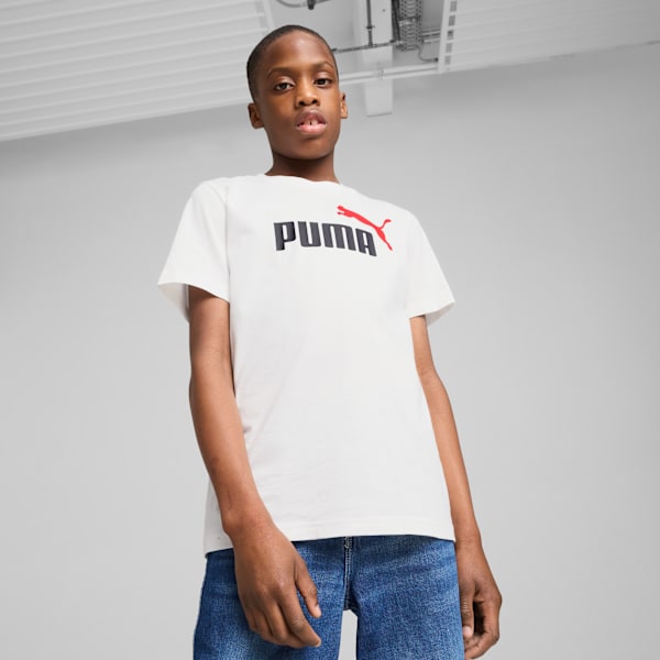 Essentials 2 Colour No.1 Logo Tee Youth, PUMA White, large-ZAF