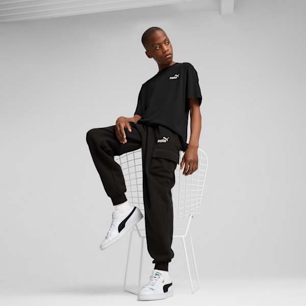 Essentials PUMA Logo Sweatpants Youth, PUMA Black, large-ZAF