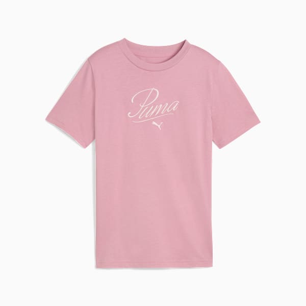 Essentials Script Tee Youth, Poised Pink, large-ZAF