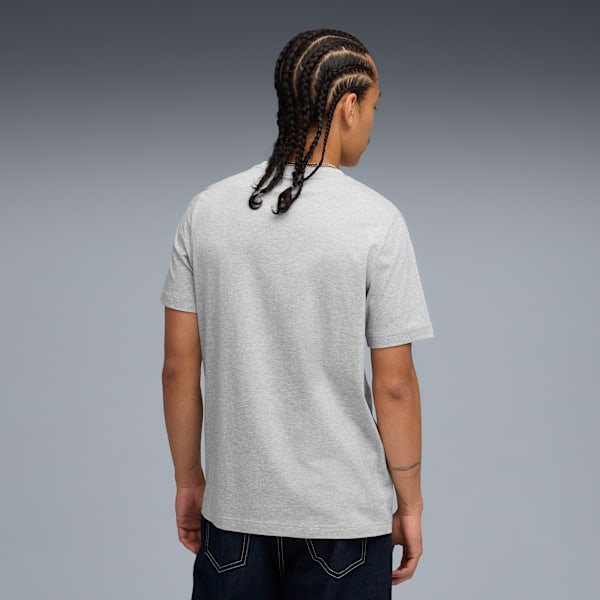 Graphic PUMA Wording Tee M Men, Light Gray Heather, large-ZAF