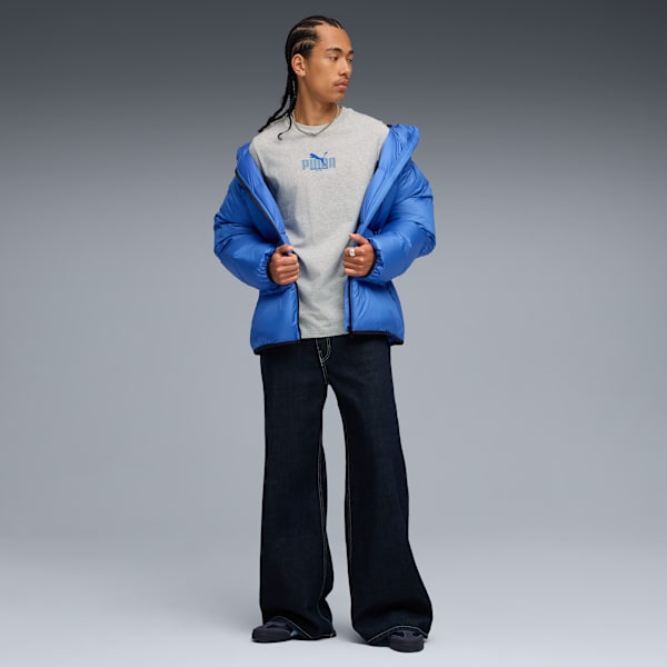 Graphic PUMA Wording Tee M Men, Light Gray Heather, large-ZAF