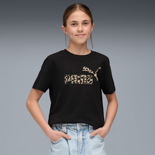 Essentials Animal Graphic Tee Youth, PUMA Black, large-ZAF