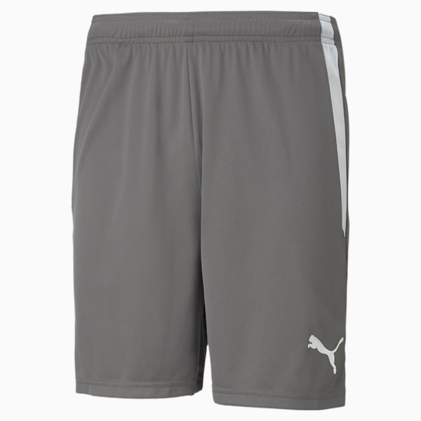 Shorts teamLIGA Football Masculino, Smoked Pearl-Puma White, large-BRA