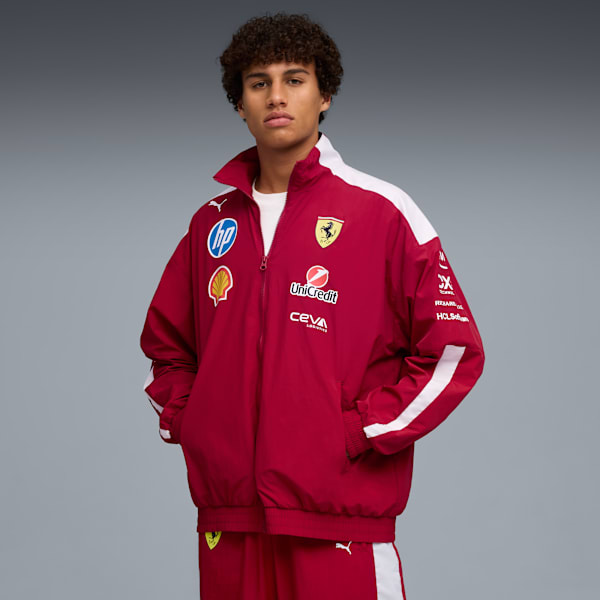 Chamarra oversized Scuderia Ferrari 2025 Drivers T7 Hombre, Dark Cherry, large-MEX