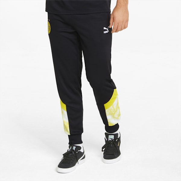 BVB Iconic MCS Mesh Men's Football Pants, Puma Black-Cyber Yellow, large-ZAF
