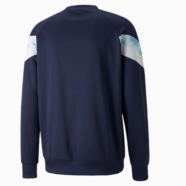 Man City Iconic MCS Crew Men's Football Sweatshirt, Peacoat-Puma White, large-ZAF