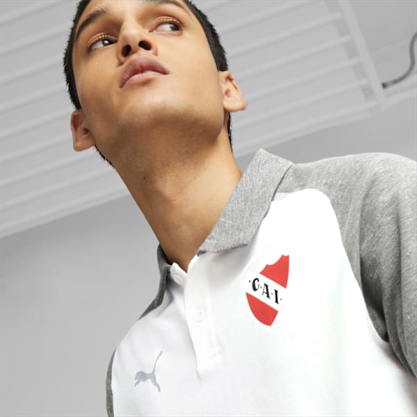 Chomba para hombre Independiente Casuals, PUMA White-Medium Gray Heather, large-ARG