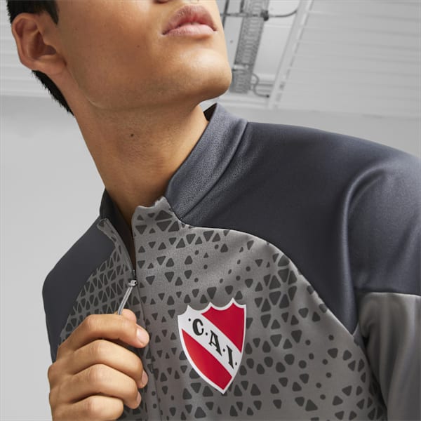 Buzo de fútbol con cierre para hombre de Independiente, Flat Medium Gray-Strong Gray, large-ARG