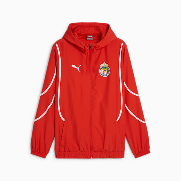 Chamarra pre-partido Chivas para hombre, PUMA Red-PUMA White, large-MEX