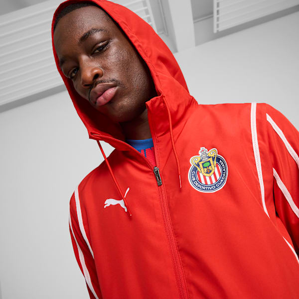 Chamarra pre-partido Chivas para hombre, PUMA Red-PUMA White, large-MEX