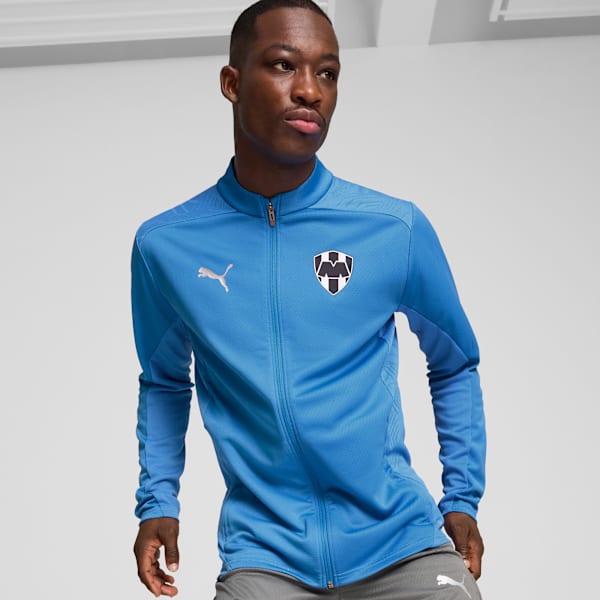 Chamarra de entrenamiento Rayados para hombre, Ignite Blue-PUMA Silver, large-MEX