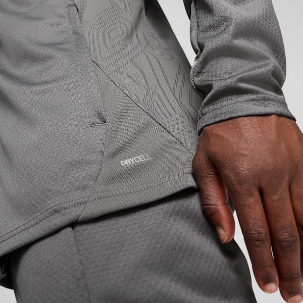 Chamarra de entrenamiento Rayados para hombre, Flat Medium Gray-PUMA Silver, large-MEX