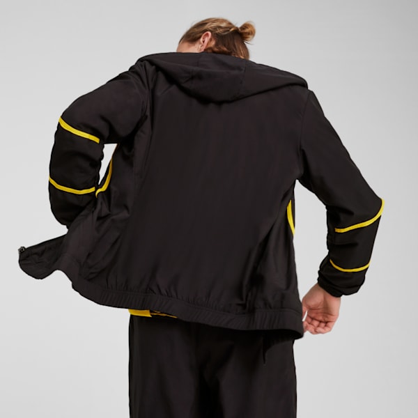 Campera pre-partido con capucha Borussia Dortmund para hombre, PUMA Black-Faster Yellow, large-ARG
