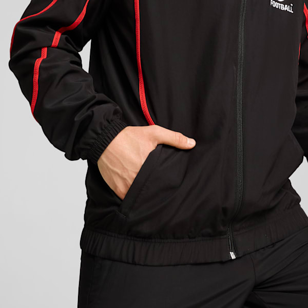 Campera pre-partido con capucha AC Milan para hombre, PUMA Black-For All Time Red, large-ARG