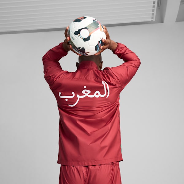 Morocco Pre-match Woven Jacket Men, Intense Red-Archive Green, large-ZAF