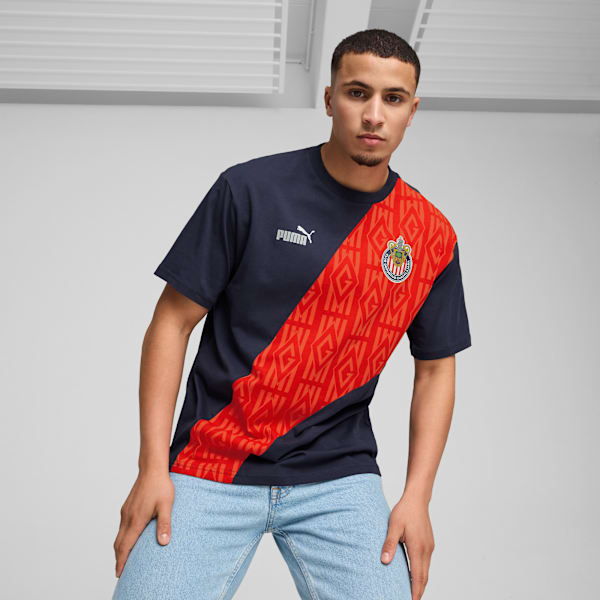 Playera Hombre Chivas ftblCULTURE+, PUMA Navy-PUMA Red, large-MEX