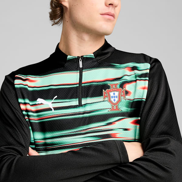 Portugal Pre-match Quarter-Zip Top Men, PUMA Black-PUMA White, large-ZAF