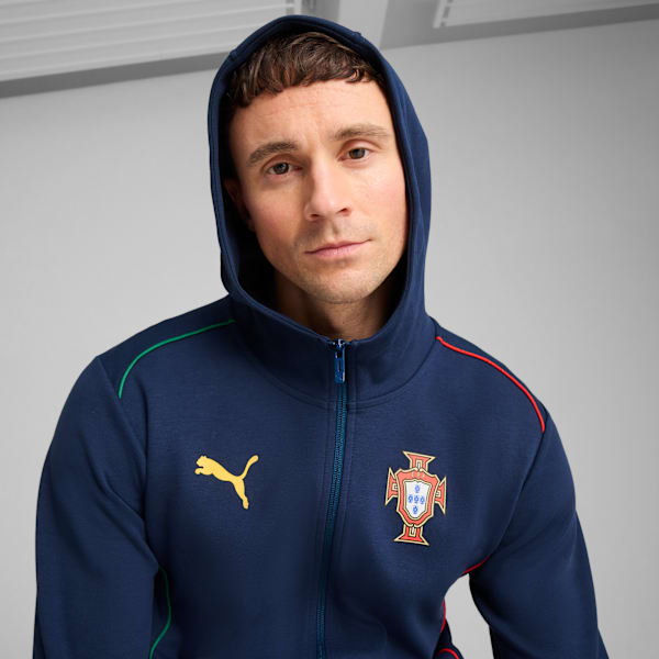 Campera con capucha y cierre Portugal Casuals para hombre, Persian Blue-Sunny Yellow, large-ARG