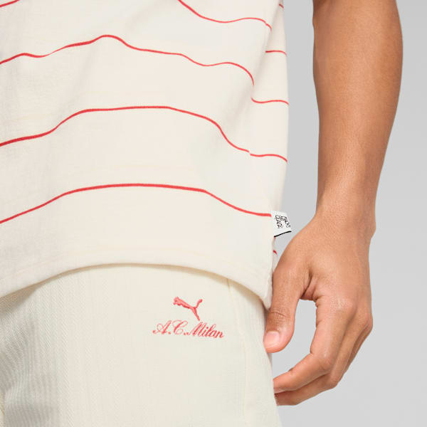 Remera de rayas AC Milan MMQ para hombre, Warm White-Club Red, large-ARG