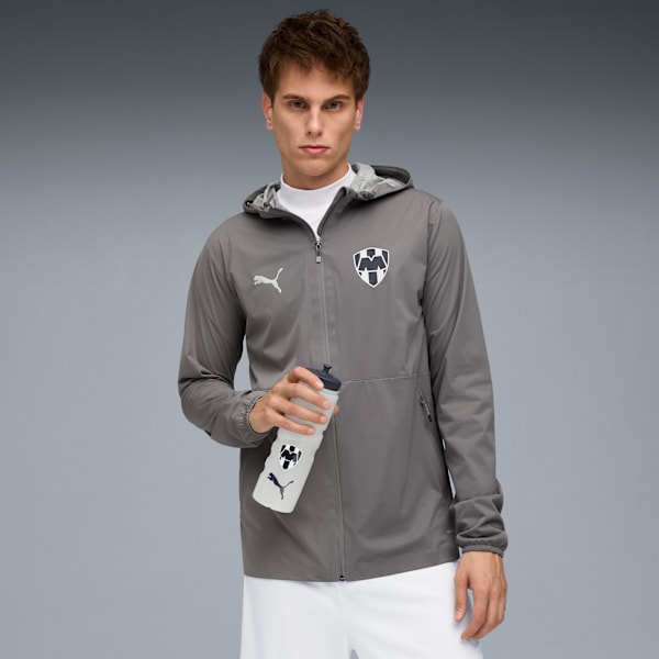 CF Monterrey Training Rain Jacket Men, Flat Medium Gray-Puma Silver, large-MEX