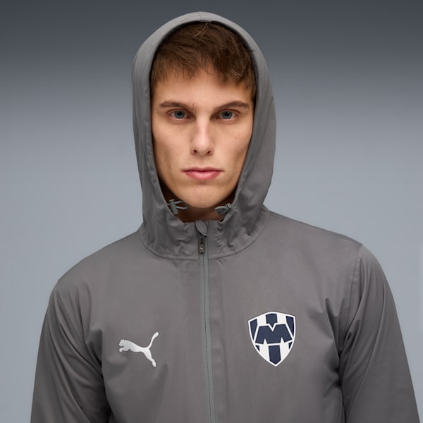 CF Monterrey Training Rain Jacket Men, Flat Medium Gray-Puma Silver, large-MEX