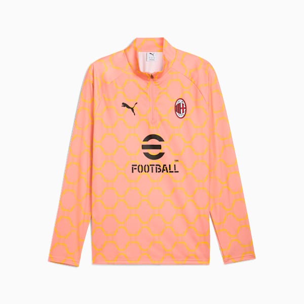 AC Milan Pre-match Quarter-Zip Top Men, Pink Fruit-Sunny Yellow, large-ZAF