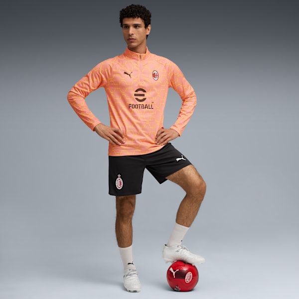 AC Milan Pre-match Quarter-Zip Top Men, Pink Fruit-Sunny Yellow, large-ZAF