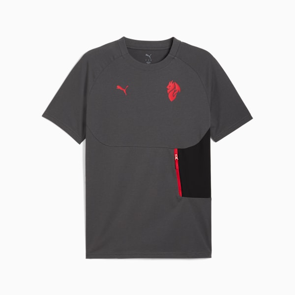 Remera AC Milan PUMATECH Pocket para hombre, Shadow Gray-For All Time Red, large-ARG