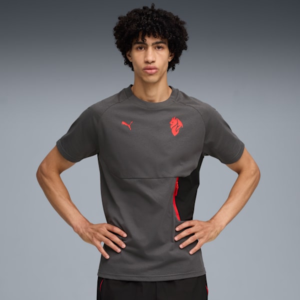 Remera AC Milan PUMATECH Pocket para hombre, Shadow Gray-For All Time Red, large-ARG