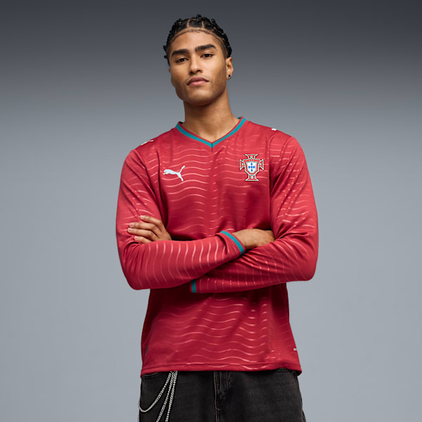 Jersey Replica Home de manga larga Portugal 2026 para hombre, Club Red-Green Lagoon, large-MEX