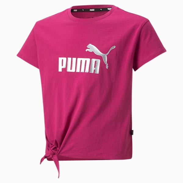 Essentials+ Logo Knotted Tee Youth, Festival Fuchsia, large-ZAF