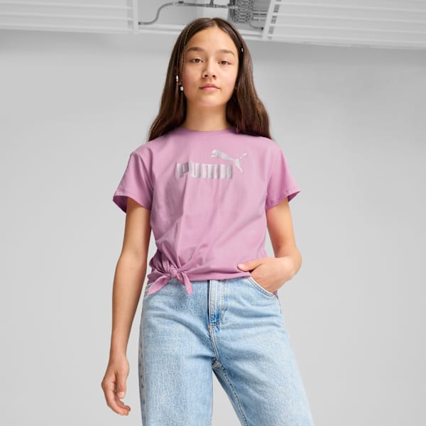 Essentials+ Logo Knotted Tee Youth, Mauved Out, large-ZAF
